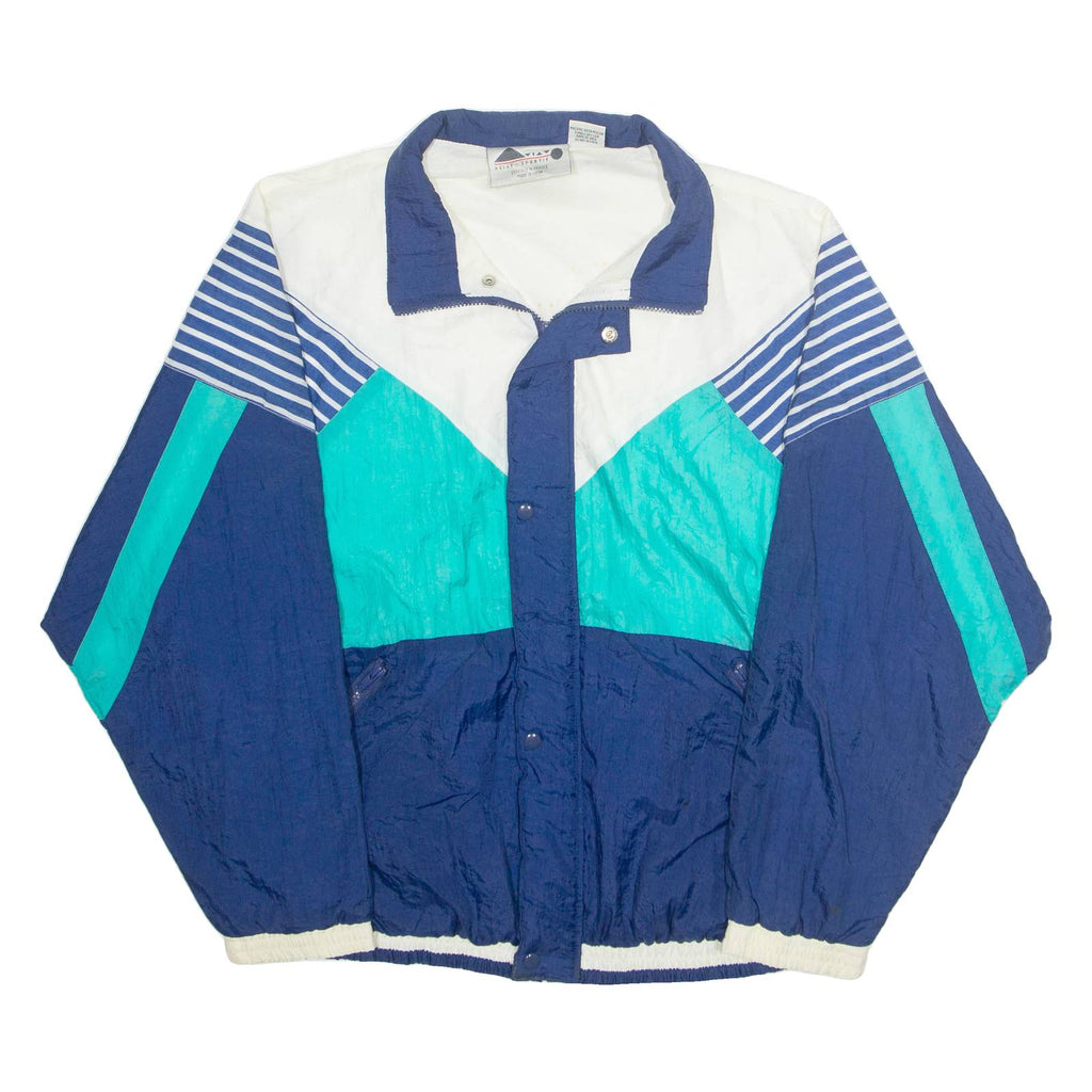 AVIAT SPORTIF Mens Shell Jacket Blue Nylon Striped L