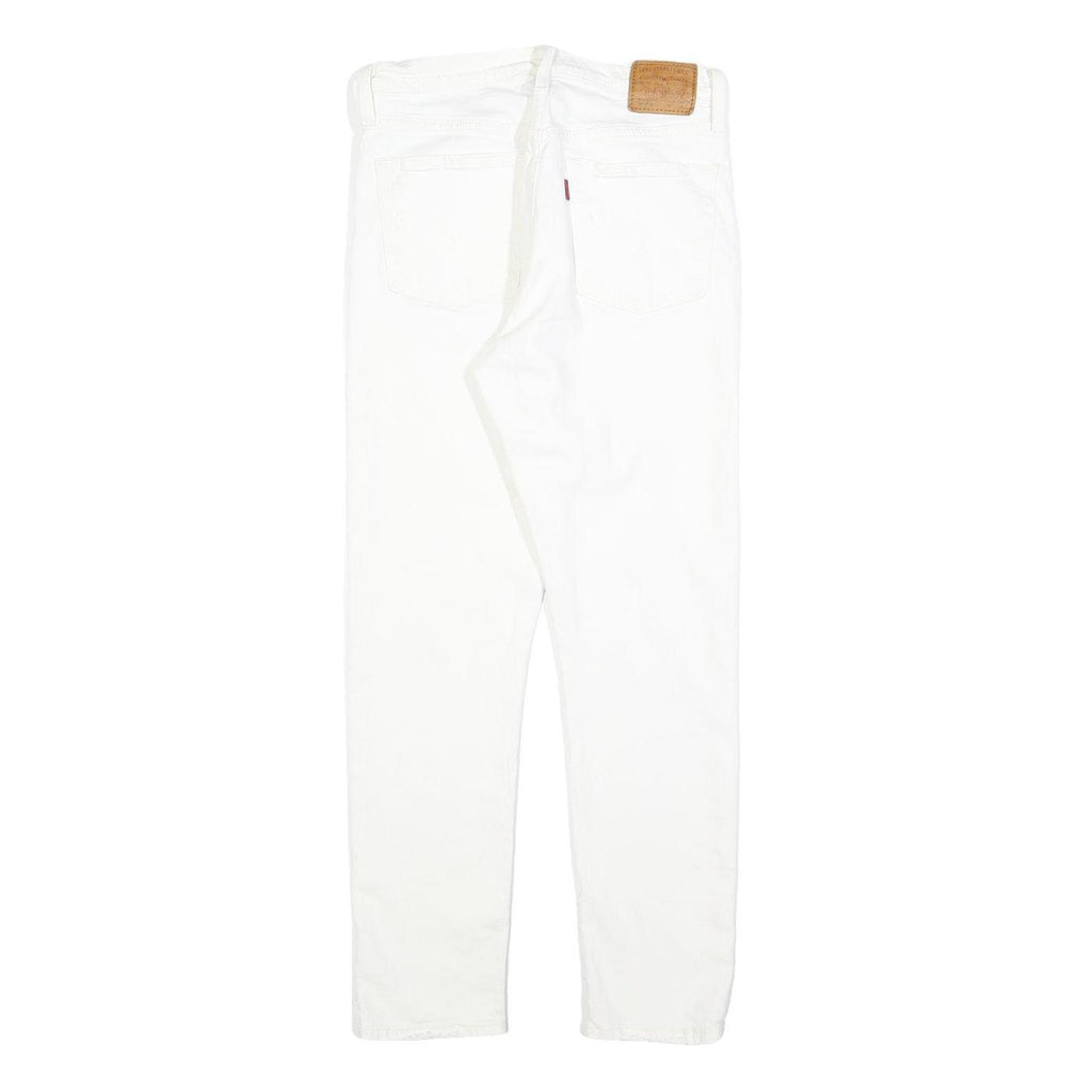 LEVI'S 501S Womens Slim White Denim Jeans Button W28 L28 Classic Cotton