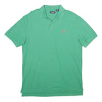 CHAPS Mens Green Short Sleeve Plain L Cotton Polo Shirt Classic Fit Casual
