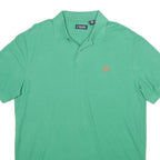 CHAPS Mens Green Short Sleeve Plain L Cotton Polo Shirt Classic Fit Casual