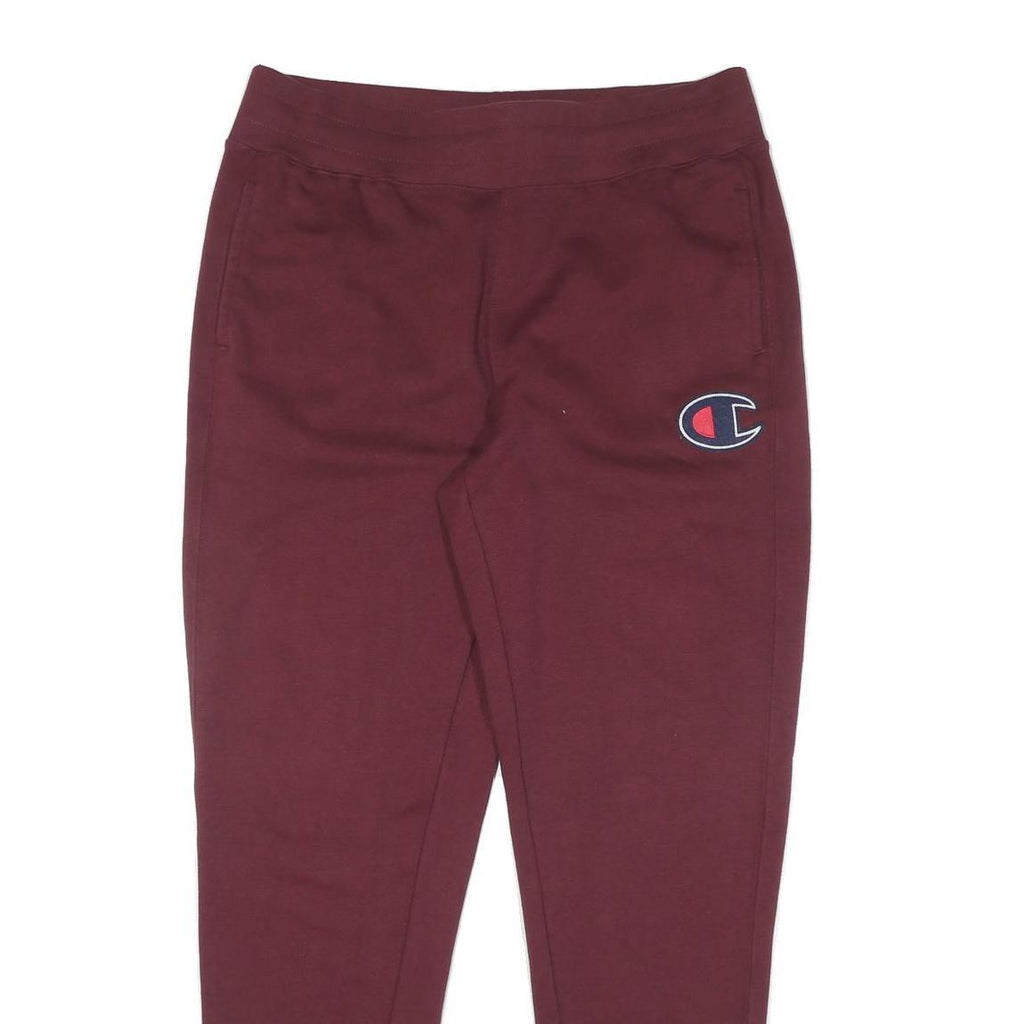 CHAMPION Mens Joggers Maroon Slim Tapered L W38 L32 Logo Casual Loungewear