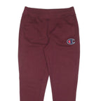 CHAMPION Mens Joggers Maroon Slim Tapered L W38 L32 Logo Casual Loungewear