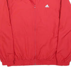 ADIDAS Mens Red & Black Track Jacket L Polyester Blend Plain Zip Athletic