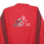 ADIDAS Mens Red & Black Track Jacket L Polyester Blend Plain Zip Athletic