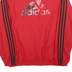 ADIDAS Mens Red & Black Track Jacket L Polyester Blend Plain Zip Athletic