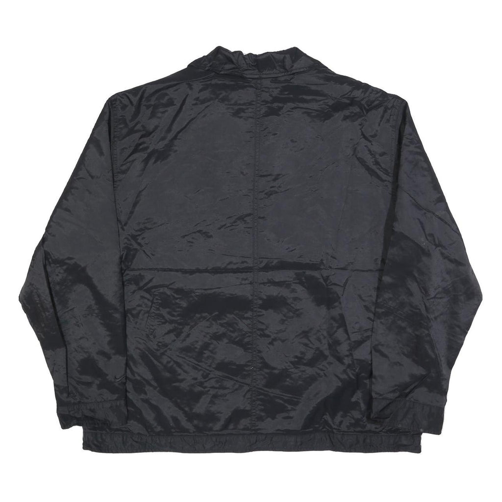 NIKE Mens Black Zip Jacket L Polyester Blend Plain Lightweight Casual