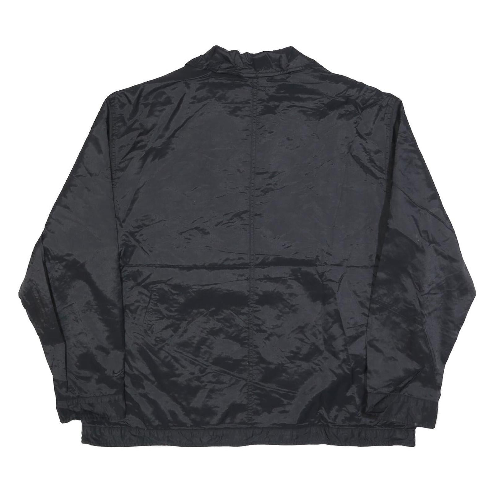 NIKE Mens Black Zip Jacket L Polyester Blend Plain Lightweight Casual
