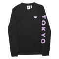ADIDAS Womens Black & Purple Tokyo Crew Neck XS Sweatshirt Cotton Blend
