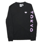 ADIDAS Womens Black & Purple Tokyo Crew Neck XS Sweatshirt Cotton Blend