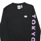 ADIDAS Womens Black & Purple Tokyo Crew Neck XS Sweatshirt Cotton Blend
