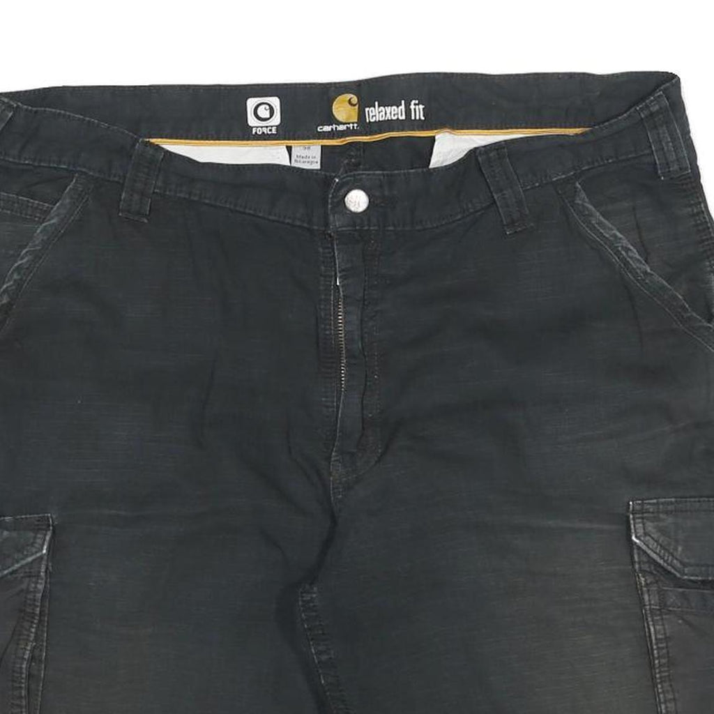 CARHARTT Mens Black Cargo Shorts 2XL W38 Cotton Blend Relaxed Fit Workwear