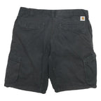 CARHARTT Mens Black Cargo Shorts 2XL W38 Cotton Blend Relaxed Fit Workwear