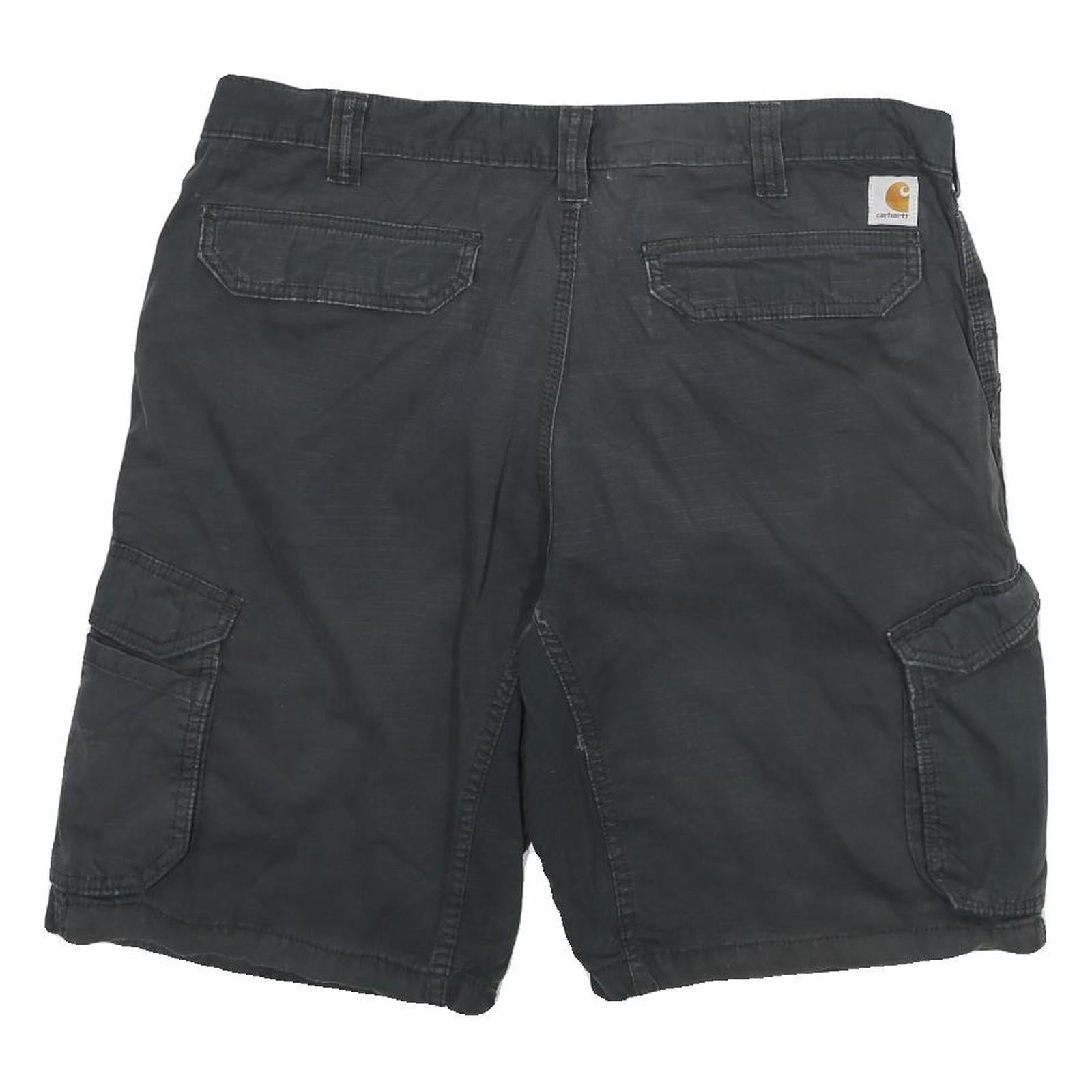 CARHARTT Mens Black Cargo Shorts 2XL W38 Cotton Blend Relaxed Fit Workwear