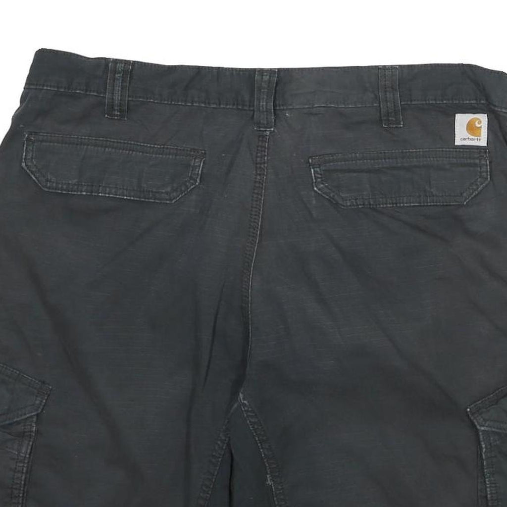 CARHARTT Mens Black Cargo Shorts 2XL W38 Cotton Blend Relaxed Fit Workwear