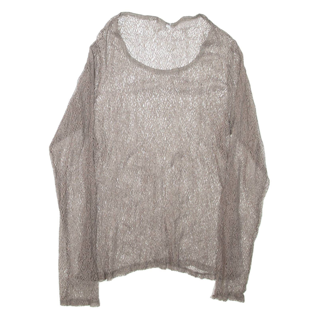 Womens Top Grey Long Sleeve L