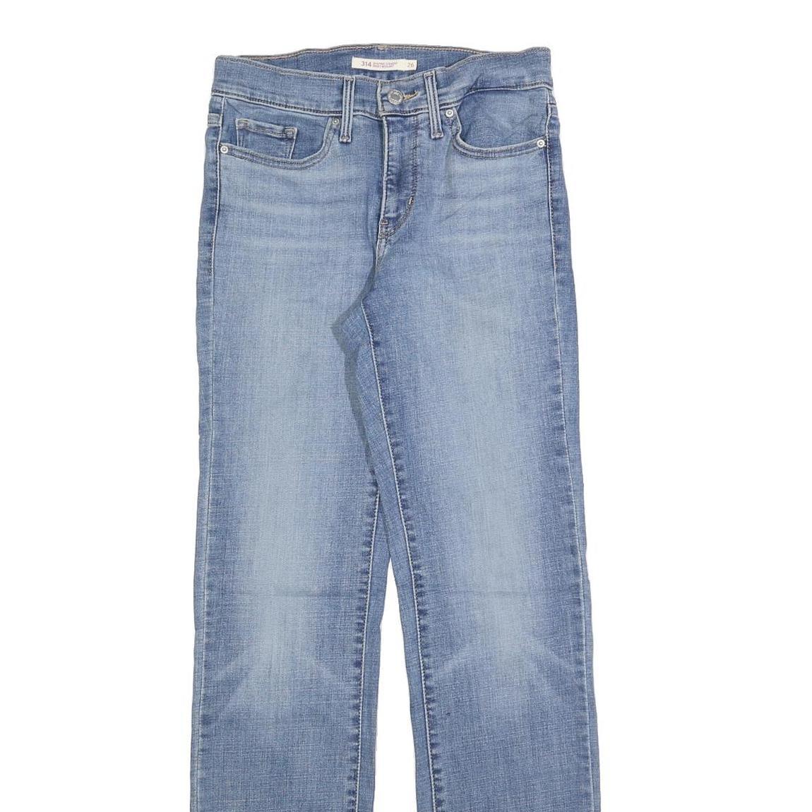 LEVI'S 314 Womens Jeans Blue Regular Straight Denim Light W26 L32 Classic Fit