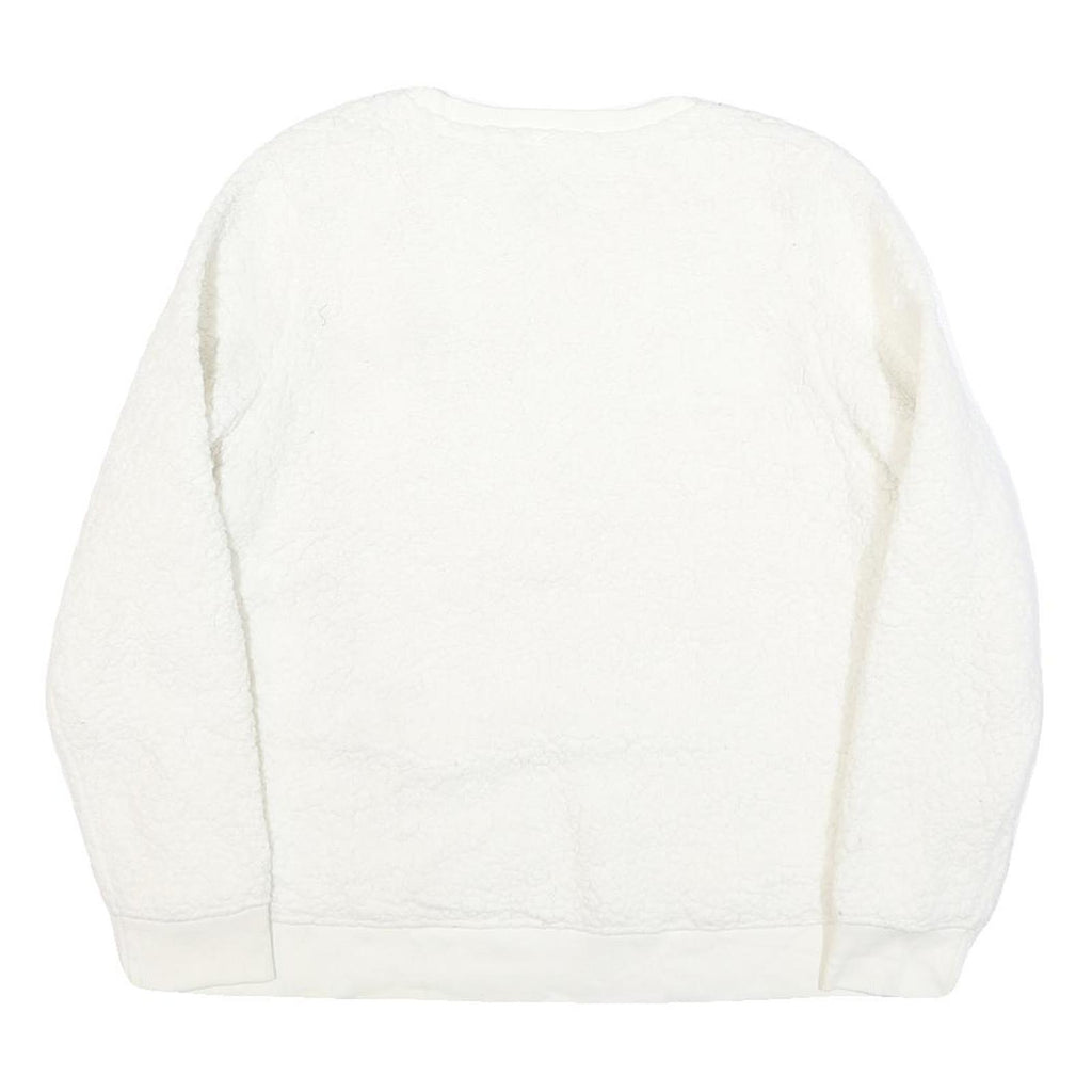 CALVIN KLEIN JEANS Womens White Polyester Blend Plain Crew Neck Basic Knit