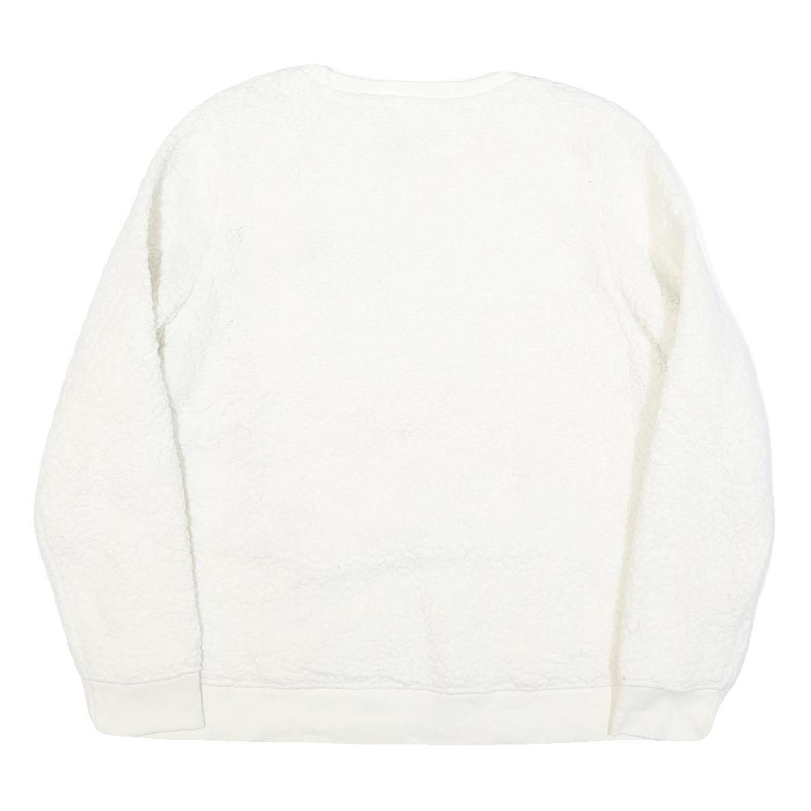 CALVIN KLEIN JEANS Womens White Polyester Blend Plain Crew Neck Basic Knit