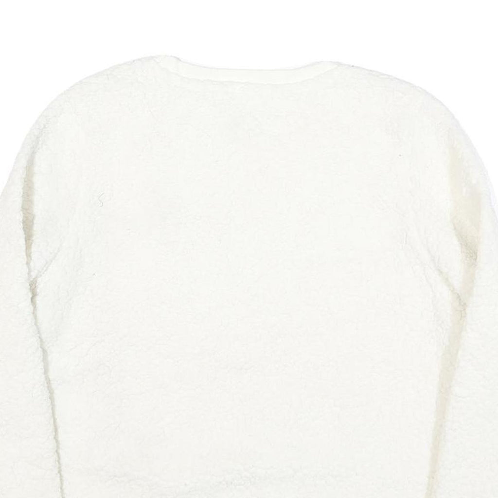 CALVIN KLEIN JEANS Womens White Polyester Blend Plain Crew Neck Basic Knit