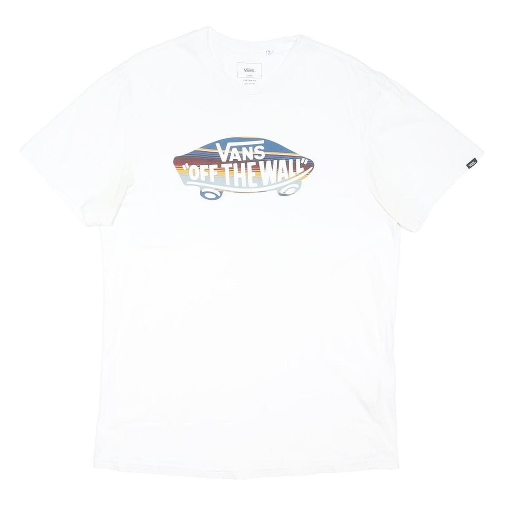 VANS Mens White Off The Wall Graphic T-Shirt L Short Sleeve Crew Neck Cotton