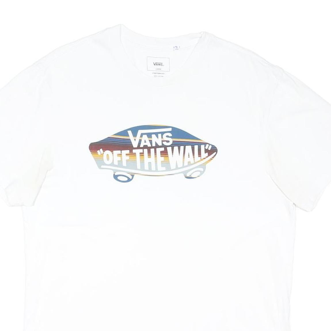 VANS Mens White Off The Wall Graphic T-Shirt L Short Sleeve Crew Neck Cotton