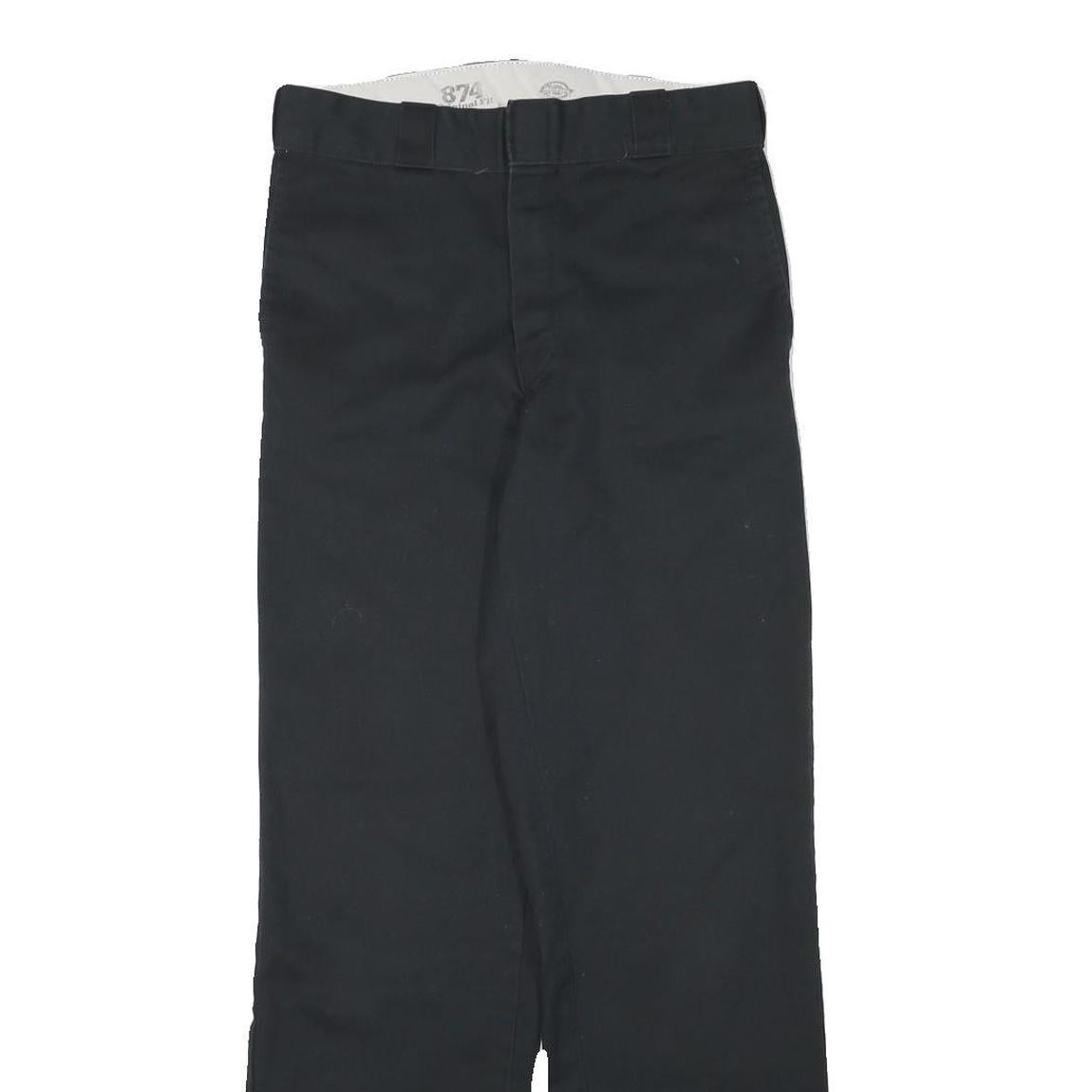 DICKIES Mens Black Regular Fit Straight Trousers W29 L30 Workwear Casual