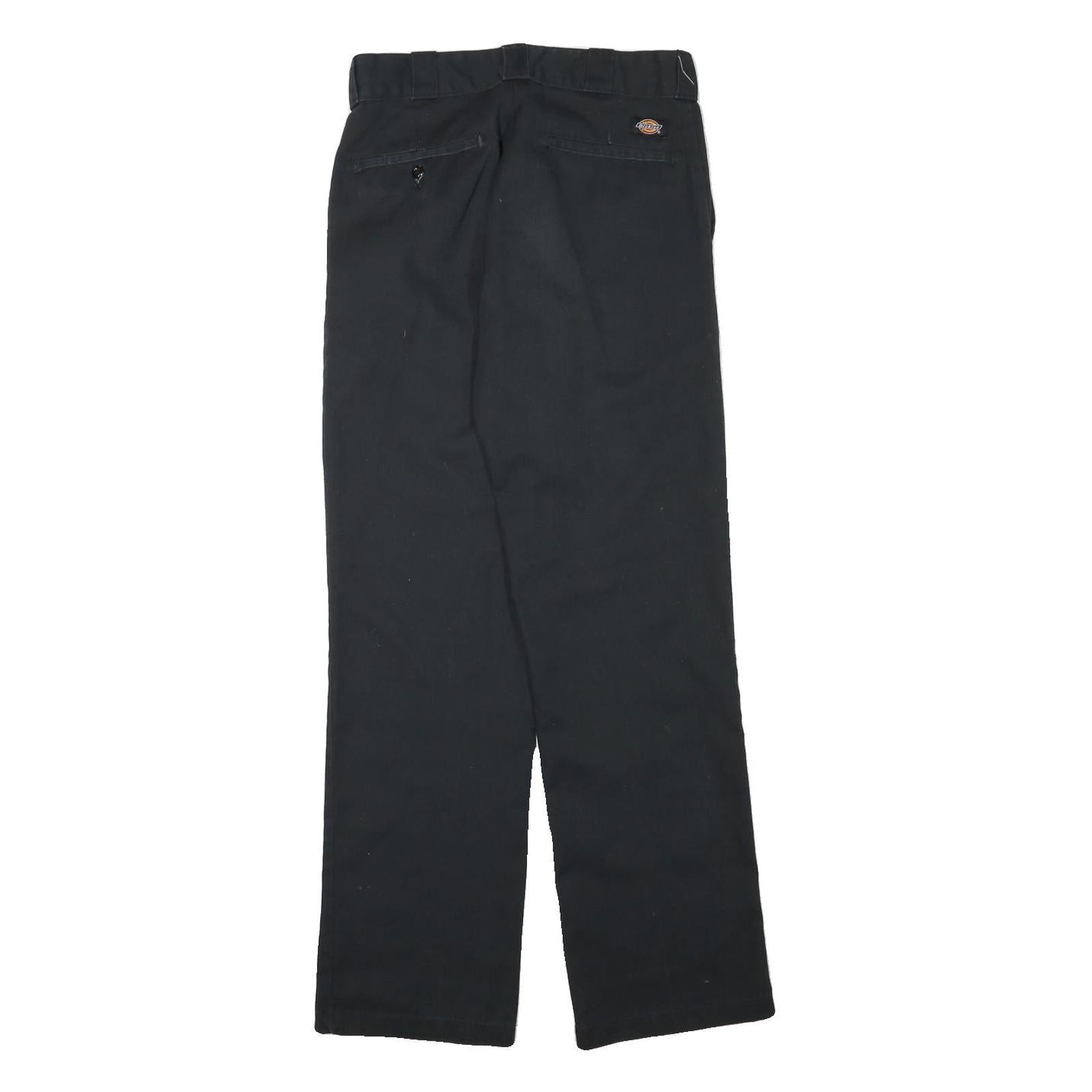 DICKIES Mens Black Regular Fit Straight Trousers W29 L30 Workwear Casual