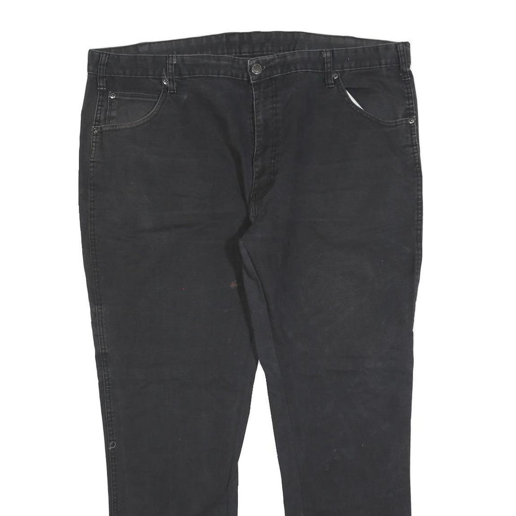 DICKIES Mens Regular Black Cotton Blend Denim Jeans W40 L30 Workwear Zip Closure