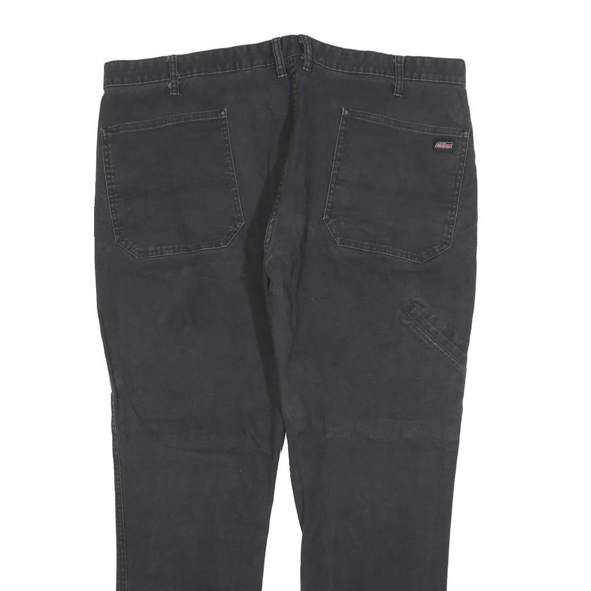 DICKIES Mens Regular Black Cotton Blend Denim Jeans W40 L30 Workwear Zip Closure