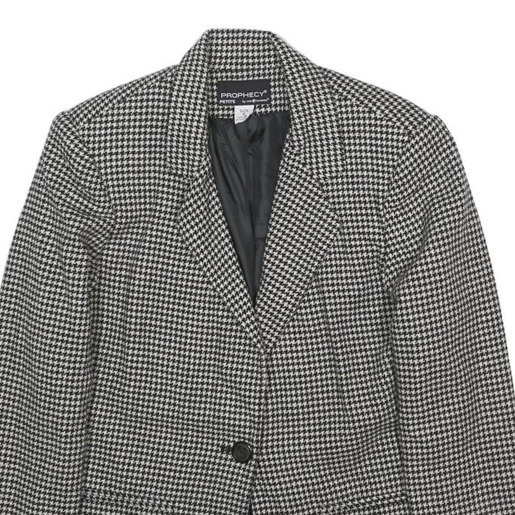 PROPHECY BY SAG HARBOR Womens Black & White Check Jacket S Wool Blend Button