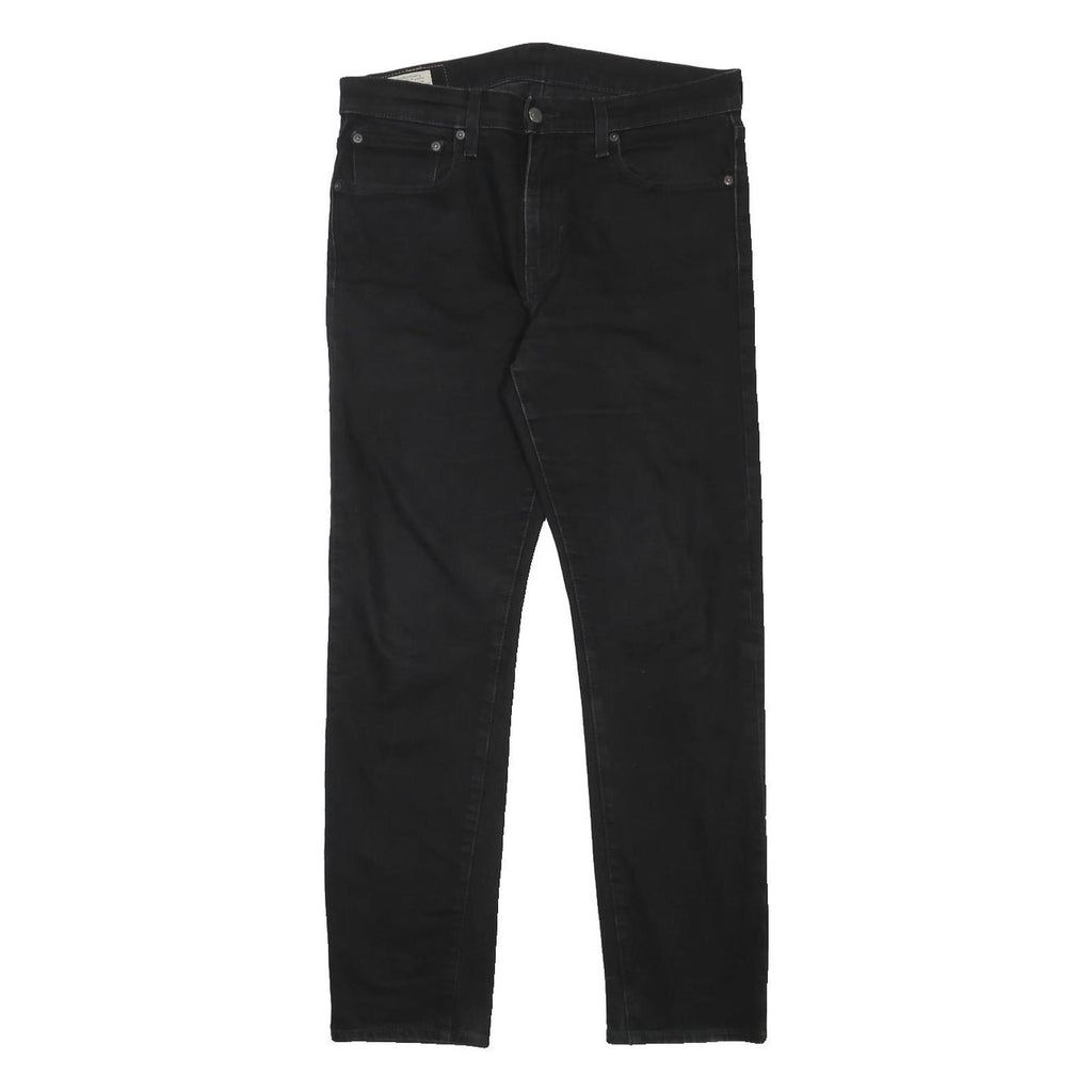 LEVI'S 502 BIG E Mens Jeans Black Slim Straight Denim W32 L32 Zip Cotton Blend