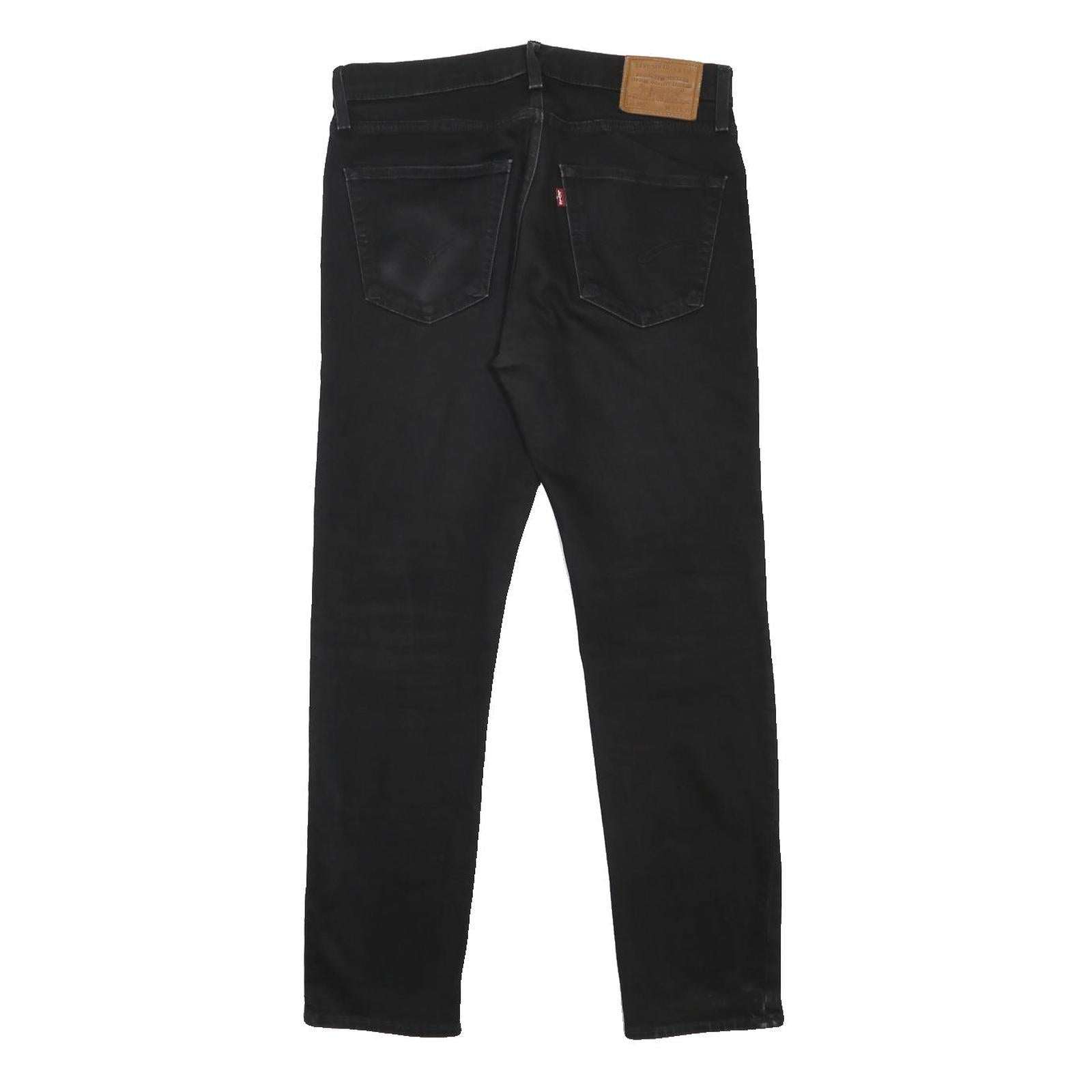 LEVI'S 502 BIG E Mens Jeans Black Slim Straight Denim W32 L32 Zip Cotton Blend
