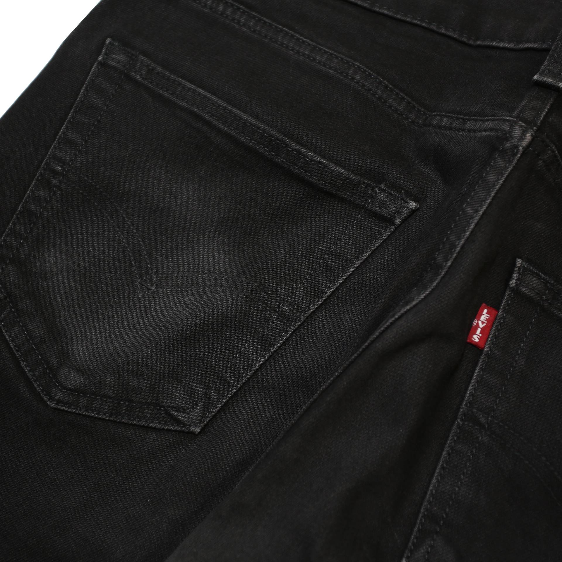 LEVI'S 502 BIG E Mens Jeans Black Slim Straight Denim W32 L32 Zip Cotton Blend