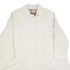 BURBERRY Womens Cream Cotton Coat UK 10 Plain Button Closure Classic Fit