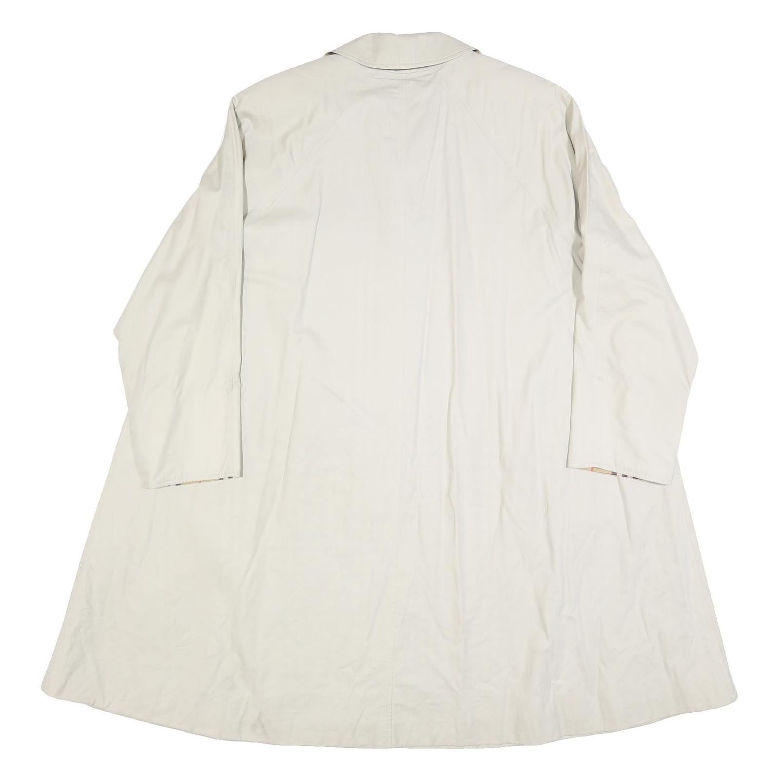 BURBERRY Womens Cream Cotton Coat UK 10 Plain Button Closure Classic Fit