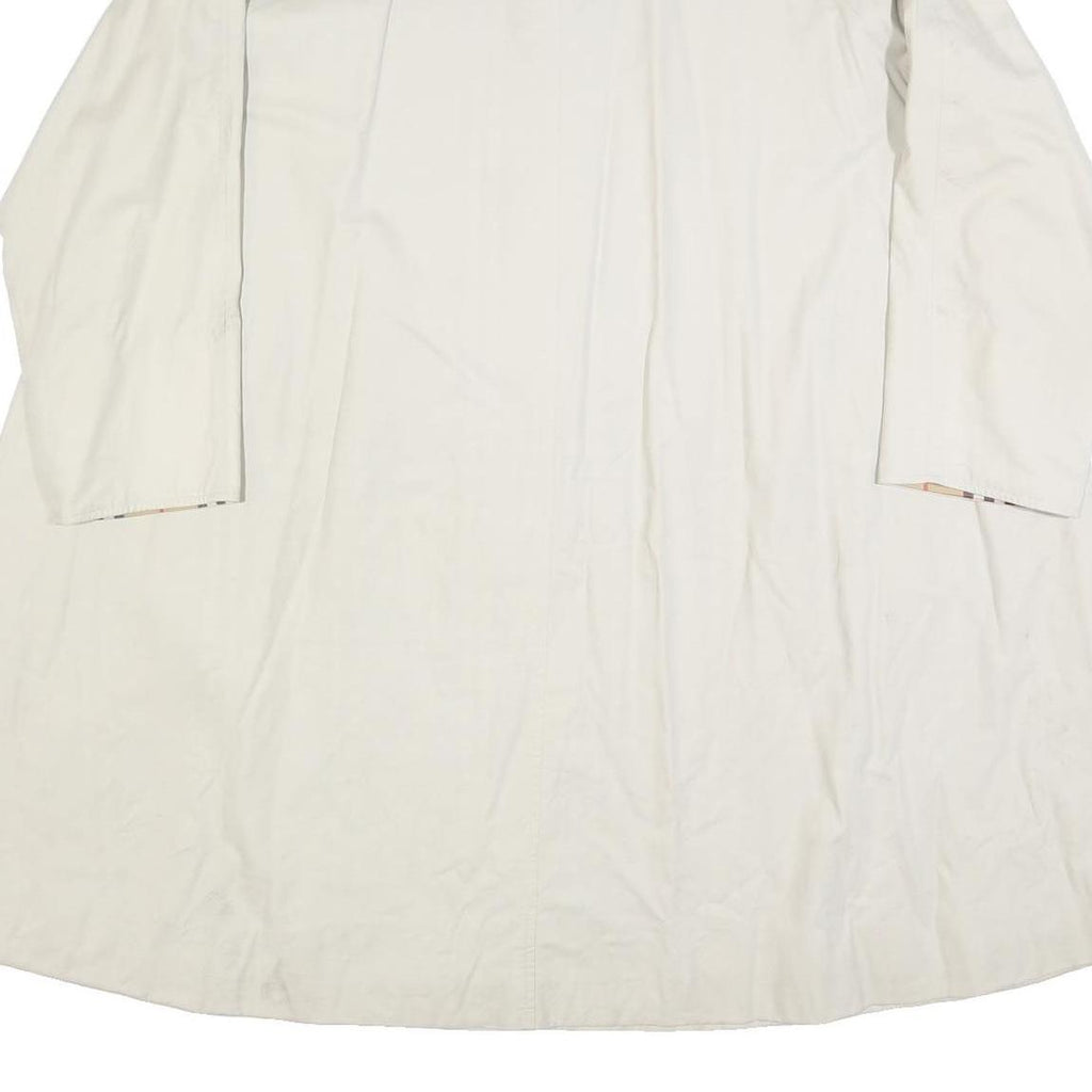 BURBERRY Womens Cream Cotton Coat UK 10 Plain Button Closure Classic Fit