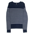 HELLY HANSEN Womens Patterned Jumper Blue Striped Crew Neck Tight Knit S