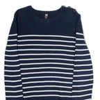 HELLY HANSEN Womens Patterned Jumper Blue Striped Crew Neck Tight Knit S