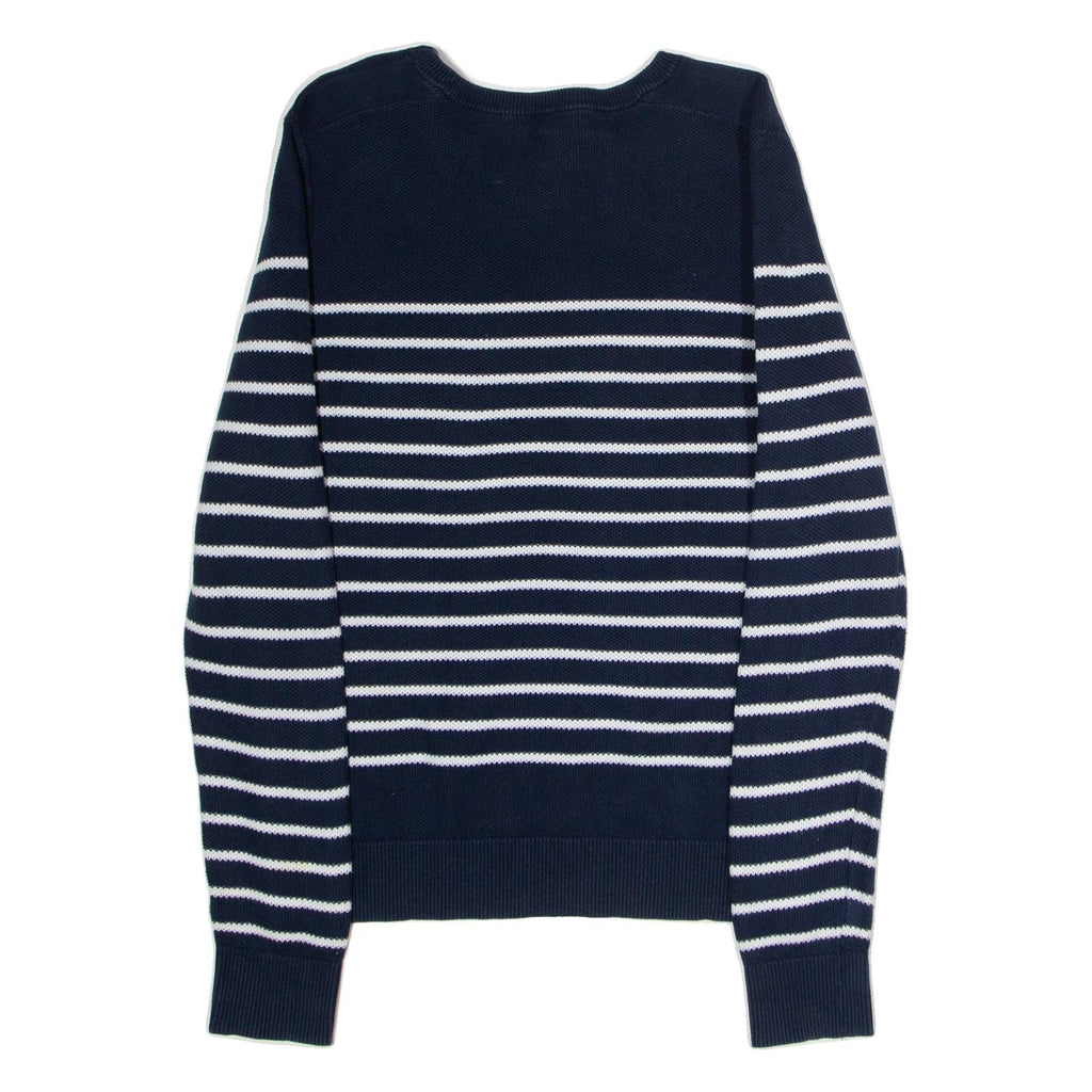 HELLY HANSEN Womens Patterned Jumper Blue Striped Crew Neck Tight Knit S