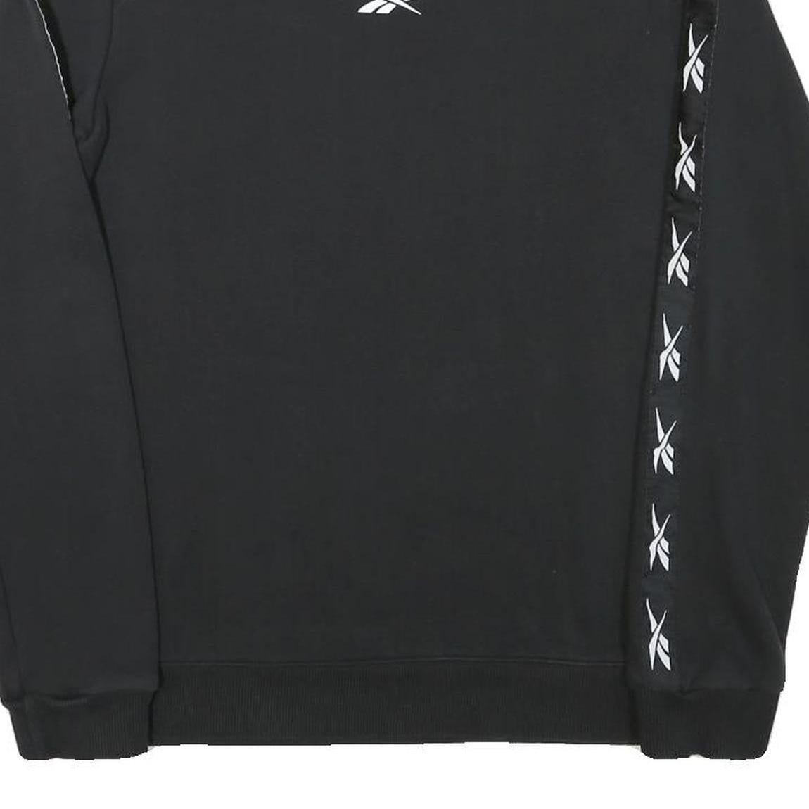 REEBOK Mens Black S Sweatshirt Crew Neck Cotton Blend Comfortable Casual