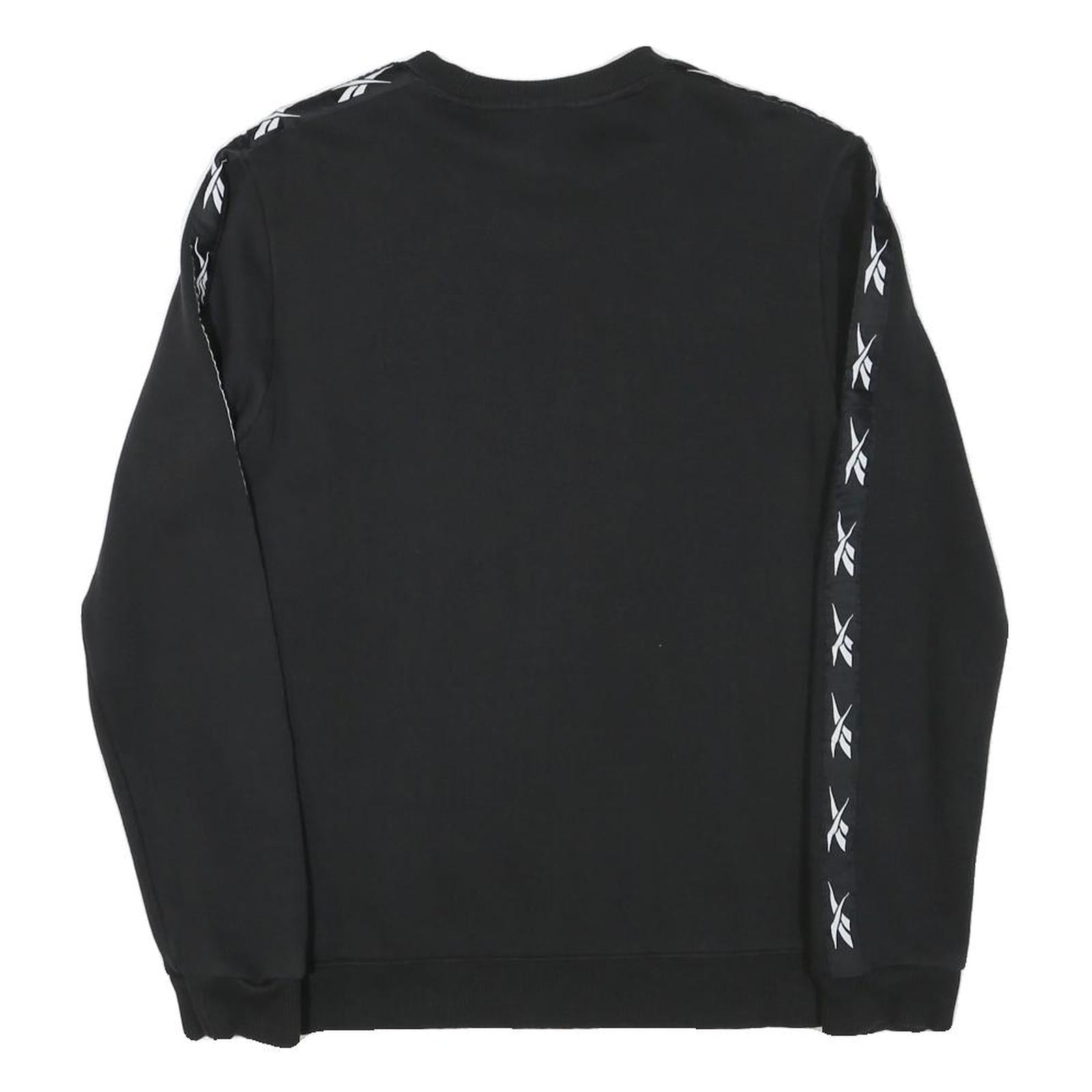 REEBOK Mens Black S Sweatshirt Crew Neck Cotton Blend Comfortable Casual