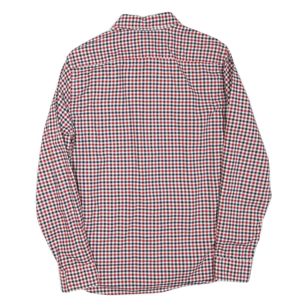 LEVI'S Mens Red & Blue Checked Cotton Blend Shirt M Classic Casual Button-Up