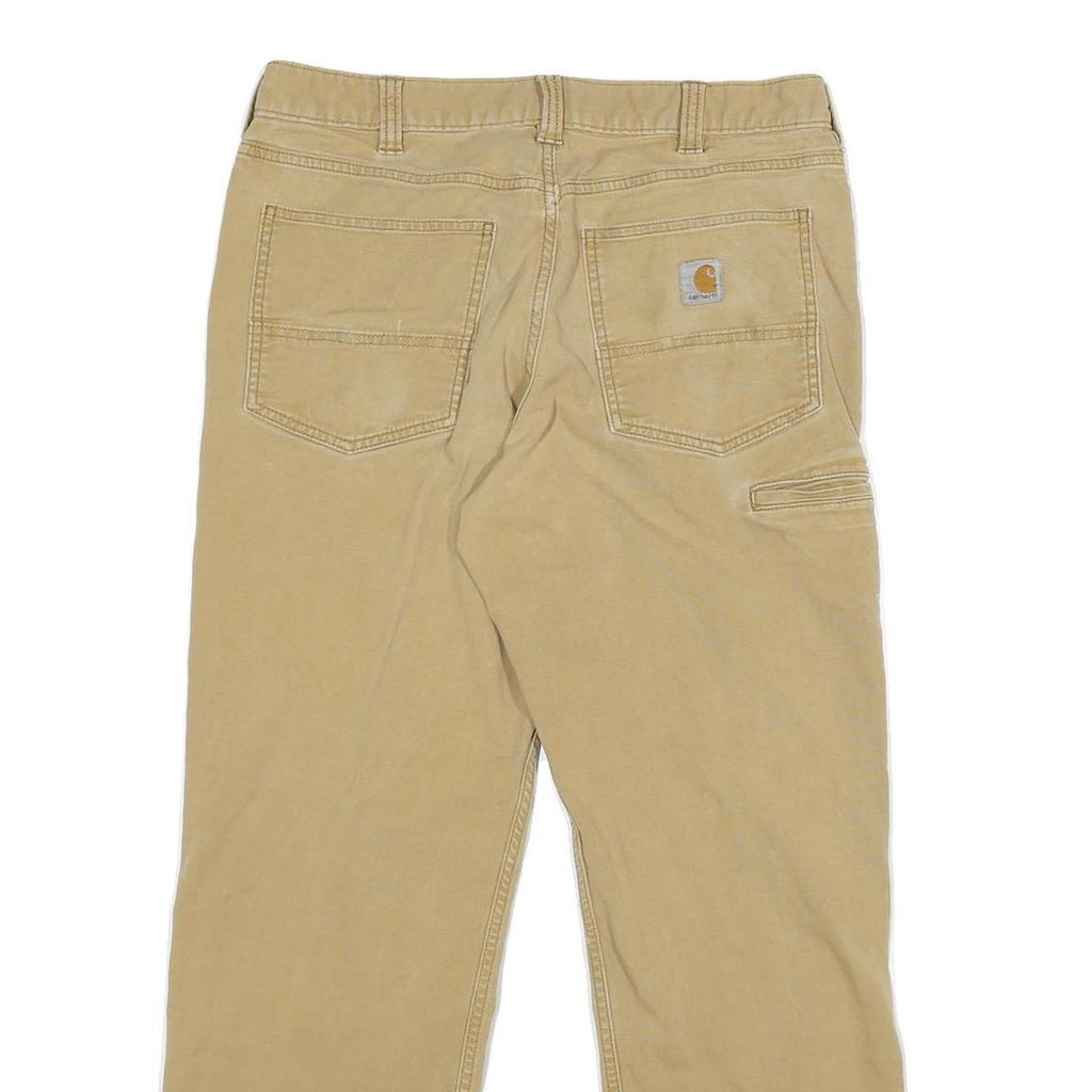 CARHARTT Mens Cotton Blend Beige Relaxed Straight Trousers W32 L28 Workwear