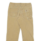CARHARTT Mens Cotton Blend Beige Relaxed Straight Trousers W32 L28 Workwear