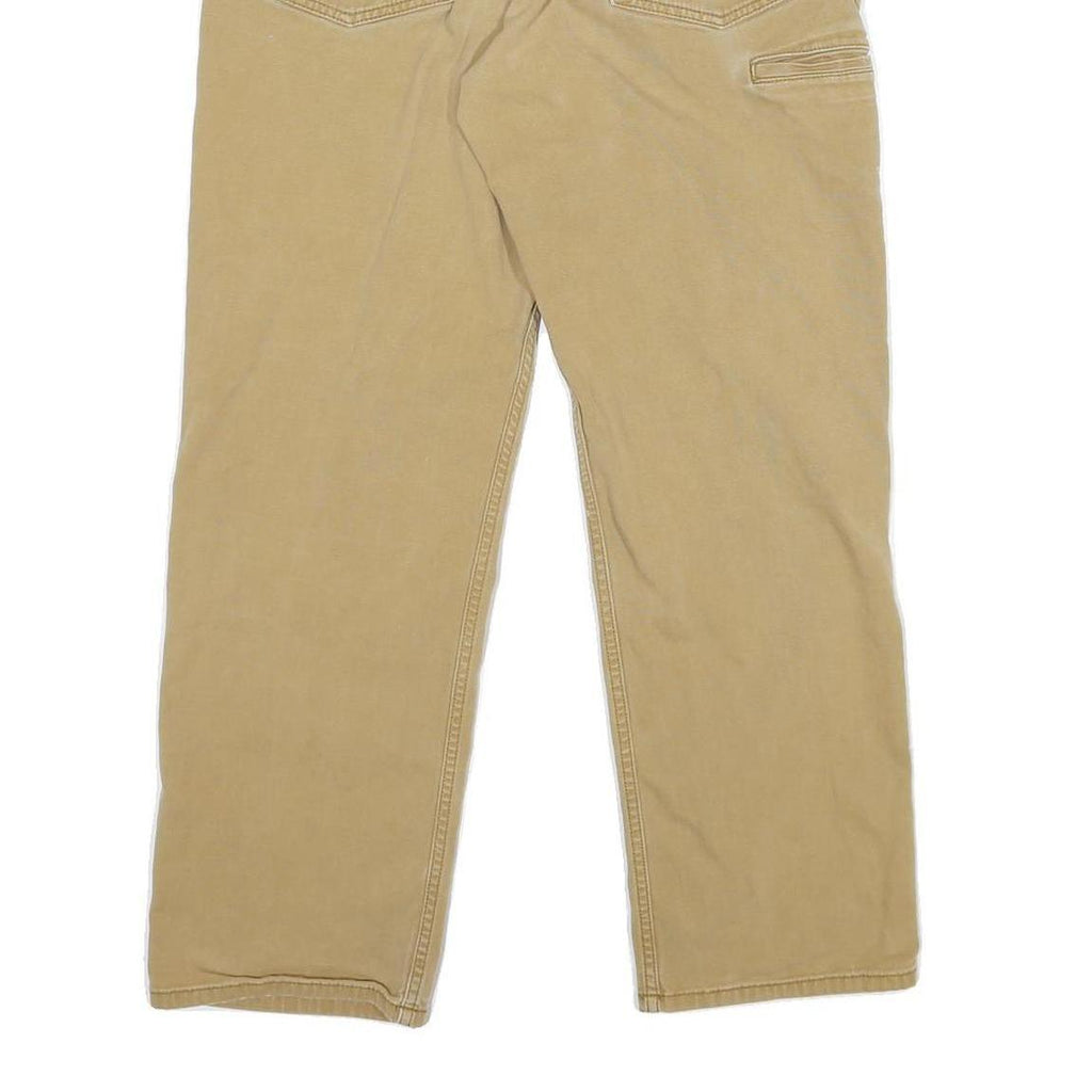 CARHARTT Mens Cotton Blend Beige Relaxed Straight Trousers W32 L28 Workwear