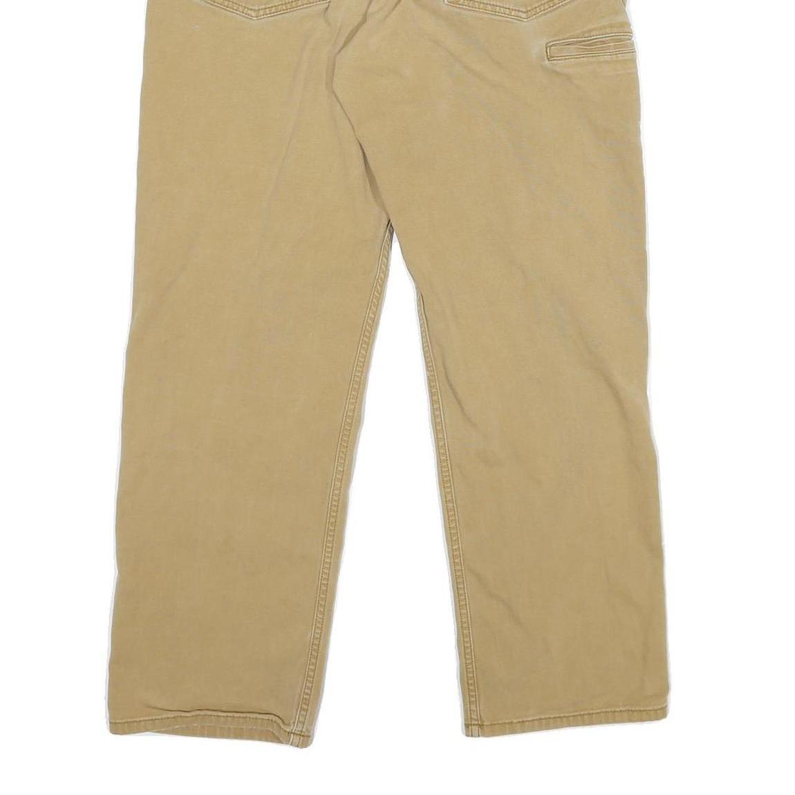 CARHARTT Mens Cotton Blend Beige Relaxed Straight Trousers W32 L28 Workwear