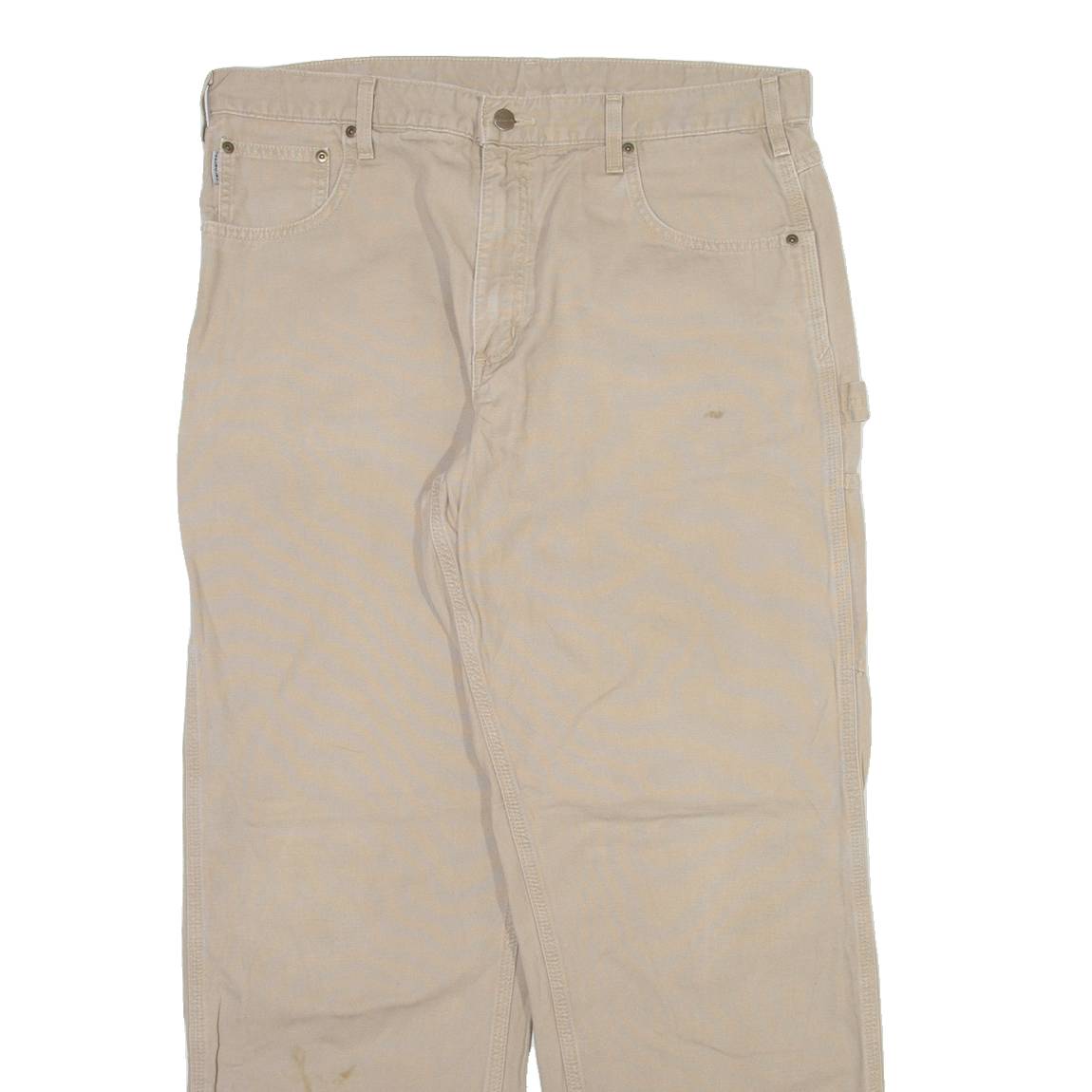 CARHARTT Carpenter Mens Trousers Beige Loose Straight W38 L32