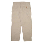 CARHARTT Carpenter Mens Trousers Beige Loose Straight W38 L32