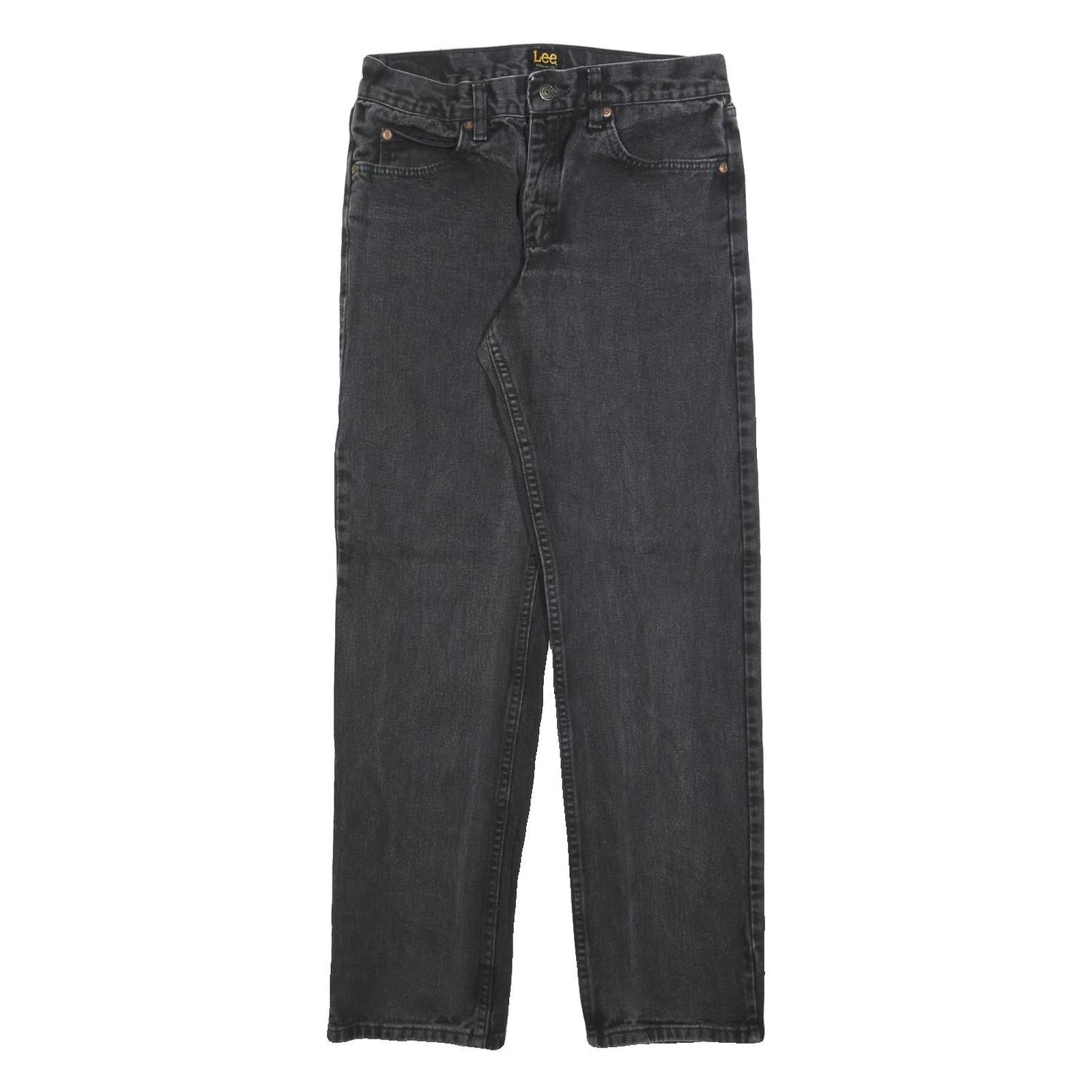 LEE Mens Jeans Black Regular Straight Denim Medium W31 L32 Classic Zip Cotton