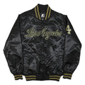 STARTER Mens Black & Gold Los Angeles Button Jacket S Polyester Blend Satin